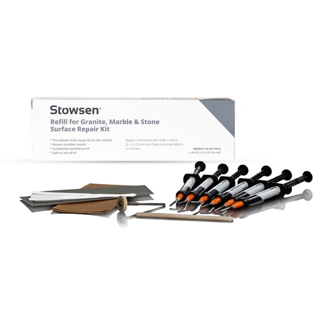 Stowsen Granite, Marble & Stone Repair Kit - Fix Chips & Defects in Minutes | Restore Tiles & Countertops with Ease | for Quartz Corian Marble or